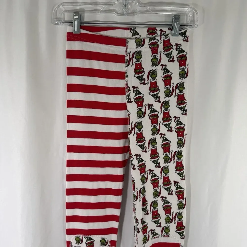 Hanna Anderson The Grinch Pajama Pants Girls 14 Red White Striped Organic Cotton